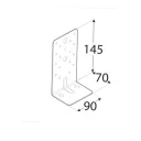 DMX KP8 erősített derékszögű szöglemez, 145x70x90 mm (2,5 mm vtg, horganyzott)