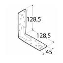 DMX KP9 erősített derékszögű szöglemez, 128,5x128,5x45 mm (2,5 mm vtg, horganyzott)