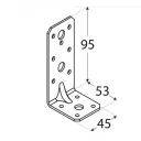 DMX KPK11 erősített derékszögű szöglemez, 95x53x45 mm (2,5 mm vtg, horganyzott)