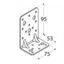 DMX KPK12 erősített derékszögű szöglemez, 95x53x75 mm (2,5 mm vtg, horganyzott)