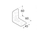 DMX KPL6 erősített derékszögű szöglemez, 60x60x45 mm (2,0 mm vtg, horganyzott)