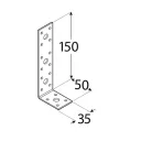 DMX KL3 sarokvas, 150x50x35 mm (2,5 mm vtg, horganyzott)