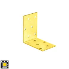   DMX KM 3 derékszögű szöglemez, 60x60x40 mm (2,0 mm vtg, sárg.horganyzott)