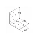 DMX KM 3 derékszögű szöglemez, 60x60x40 mm (2,0 mm vtg, sárg.horganyzott)