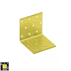   DMX KM 4 derékszögű szöglemez, 60x60x60 mm (2,0 mm vtg, sárg.horganyzott)