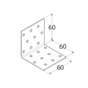 DMX KM 4 derékszögű szöglemez, 60x60x60 mm (2,0 mm vtg, sárg.horganyzott)