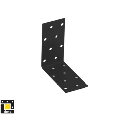   DMX KM7C derékszögű szöglemez, 80x80x40 mm (2,0 mm vtg, fekete)