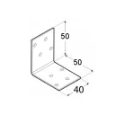 DMX KM 17 derékszögű szöglemez, 50x50x40 mm (2,0 mm vtg, sárg.horganyzott)