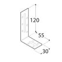 DMX KRD4 állítható sarokvas, 120x55x30 mm (2,0 mm vtg, horganyzott)
