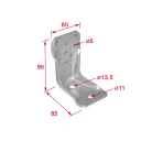 DMX LBZ 95 erősített sarokvas betonhoz, 95x85x65 mm (4,0 mm vtg, tűzihorganyzott)