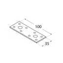DMX LP1C összekötő lemez - 100x35 mm (2,5 mm vtg, feketére porfestett)
