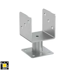   DMX PMFU100 erősített fix talpas oszloptalp, lefúrható, 101x100 mm (horganyzott)