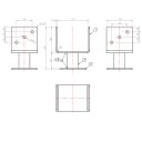 DMX PMFU120 erősített fix talpas oszloptalp, lefúrható, 121x100 mm (horganyzott)