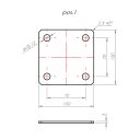 DMX PMFU120 erősített fix talpas oszloptalp, lefúrható, 121x100 mm (horganyzott)