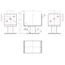 DMX PMFU140 erősített fix talpas oszloptalp, lefúrható, 141x100 mm (horganyzott)