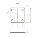 DMX PMFU140 erősített fix talpas oszloptalp, lefúrható, 141x100 mm (horganyzott)