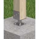 DMX PMFU140 erősített fix talpas oszloptalp, lefúrható, 141x100 mm (horganyzott)