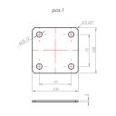 DMX PMFU160 erősített fix talpas oszloptalp, lefúrható, 162x100 mm (horganyzott)
