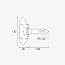 DMX ZBZ 100 díszes lakatpánt, (35+100)x130 mm (2,0 mm vtg, fekete porfestett felület)