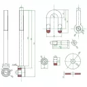 DMX MHC 130 hintacsukló csúszócsapágyas seklivel M12x130 mm (horganyzott)