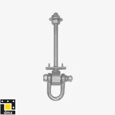   DMX MHD 130 hintacsukló csúszócsapágyas seklivel, oldható M12x130 mm (horganyzott, rögzítőtalppal)