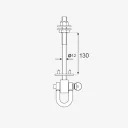 DMX MHD 130 hintacsukló csúszócsapágyas seklivel, oldható M12x130 mm (horganyzott, rögzítőtalppal)