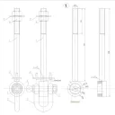 DMX MHD 130 hintacsukló csúszócsapágyas seklivel, oldható M12x130 mm (horganyzott, rögzítőtalppal)