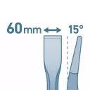 Extol Premium 8801511 SDS-Plus lapos vésőszár, döntött - 60x250 mm