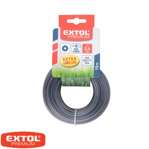 Extol Premium 8870904 vágószál maggal fűkaszához, kör 2,4mm x 15m