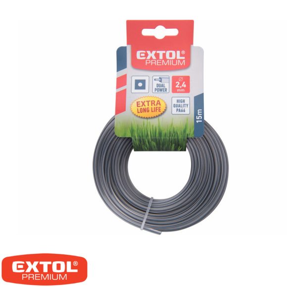 Extol Premium 8870914 vágószál maggal fűkaszához, négyzet 2,4mm x 15m