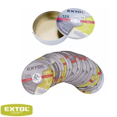   Extol Craft 106903 vágókorong szett acélhoz, fémdobozban (20 darab) - 125x1,0 x22,2 mm