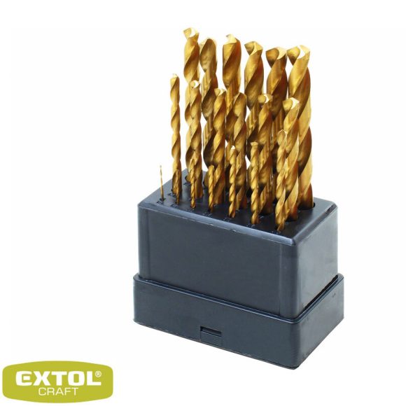 Extol Craft 1119A HSS-TiN fémcsigafúró készlet, 19 részes (1-10 mm)