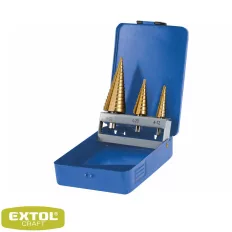   Extol Craft 20090 lépcsős fémfúró készlet, TiN bevonat, 3 darab (Ø 4-12, 4-20, 4-32 mm)