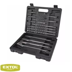   Extol Craft 23951 SDS-PLUS 2-élű fúrószár és véső készlet, 13 darabos