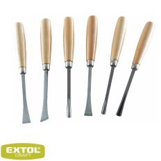   Extol Craft 3936 faragó véső készlet, 6db-os (fa nyéllel)
