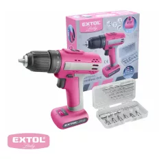   Extol Lady 402402 akkus fúró-csavarozó készlettel (12V - 25 Nm)