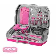   Extol Lady 402403 akkus ütvefúró-csavarozó szerszámkészlettel (12V - 30 Nm)