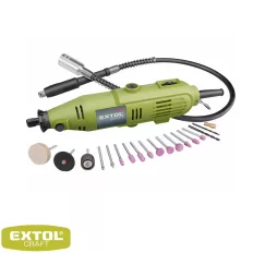   Extol Craft 404116 elektromos egyenescsiszoló, flexibilis szárral és tartozék készlettel, 130 W