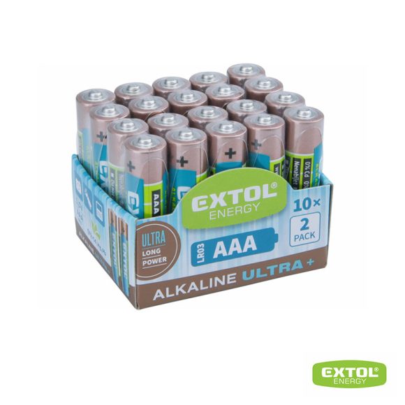 Extol Energy Alkaline Ultra+ ceruzaelem (alkáli) AAA/LR03 (1.5 V) 20 db/cs.