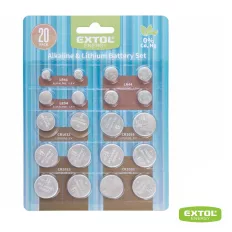   Extol Energy Alkaline Ultra+ gombelem készlet (alkáli) 20 db/cs.