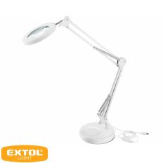   Extol Light 43161 asztali LED lámpa nagyítóval, USB kábellel, 7 W, 2400 lm, x5 nagyítás, fehér