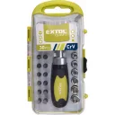 Extol Craft 53091 dugókulcs és bit készlet csavarhúzó markolattal (CrV), 30 db-os