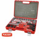 Extol Premium 6521 dugókulcs készlet bitfejekkel(CrV), 1/4"-1/2", 75 db-os