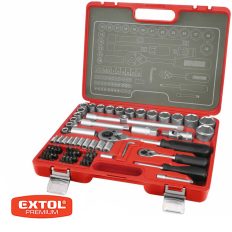   Extol Premium 6521 dugókulcs készlet bitfejekkel(CrV), 1/4"-1/2", 75 db-os