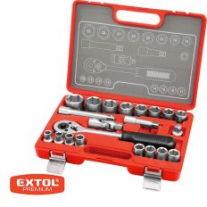   Extol Premium 6523 dugókulcs készlet (CrV), 1/2", 21 db-os