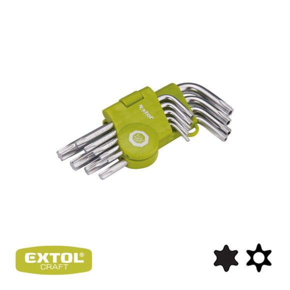 Extol Craft 66010 torx - lyukas torx kulcs készlet T10-T50, CrV - 9 db