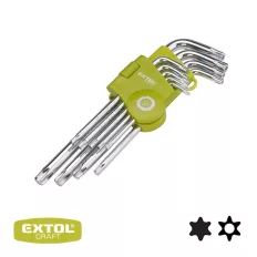   Extol Craft 66011 hosszított torx - lyukas torx kulcs készlet T10-T50, CrV - 9 db