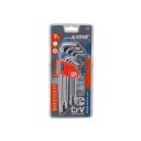 Extol Premium 6601 hosszított torx-lyukas torx kulcs készlet T10-T50, CrV - 9 db