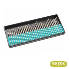   Extol Craft 73420 mini gyémántszemcsés csiszolófej készlet egyenes csiszolóhoz, Ø 3.2 mm, 30 darabos