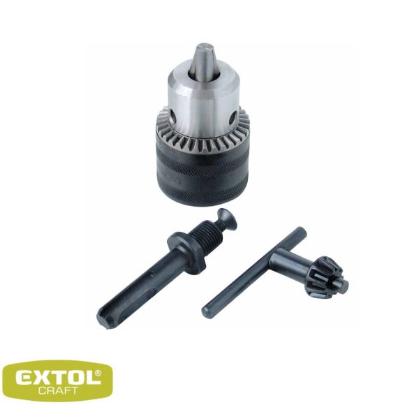 Extol Craft 79998 fogaskoszorús tokmány szett Ø 1,5-13 mm (1/2"-20 UNF menet, SDS+ adapter)